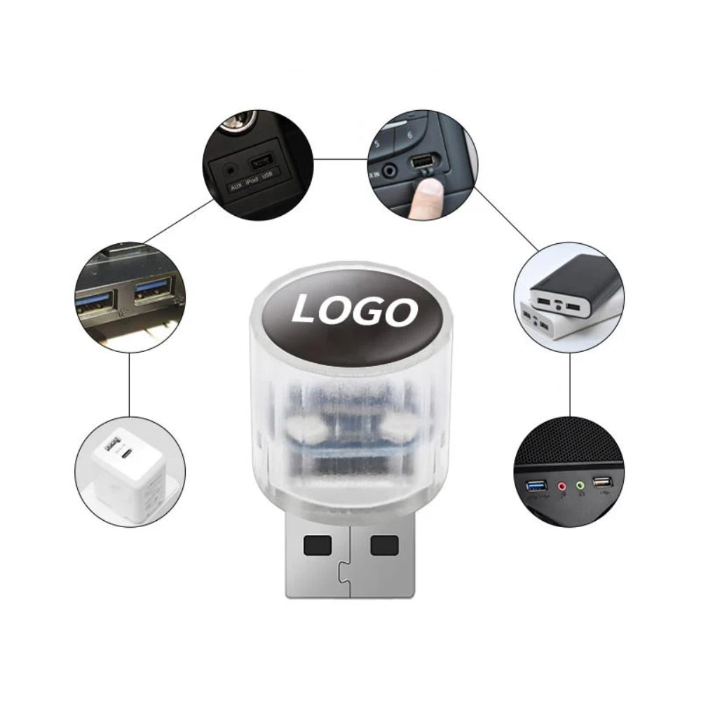 Dekorativt mini-USB-LED-lys til bilinteriøret