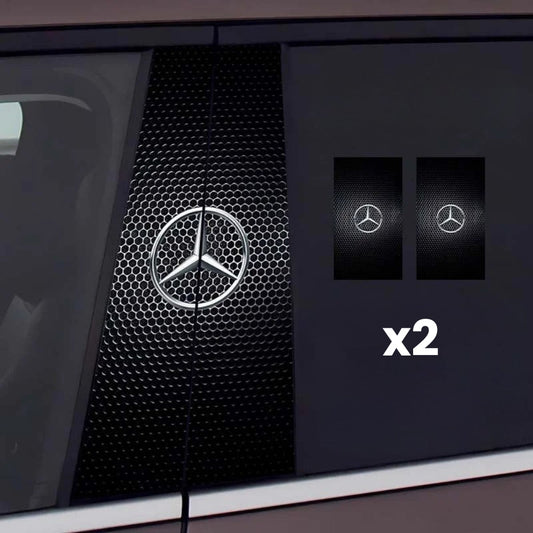 2 stk. bilvindusklistremerker med logo