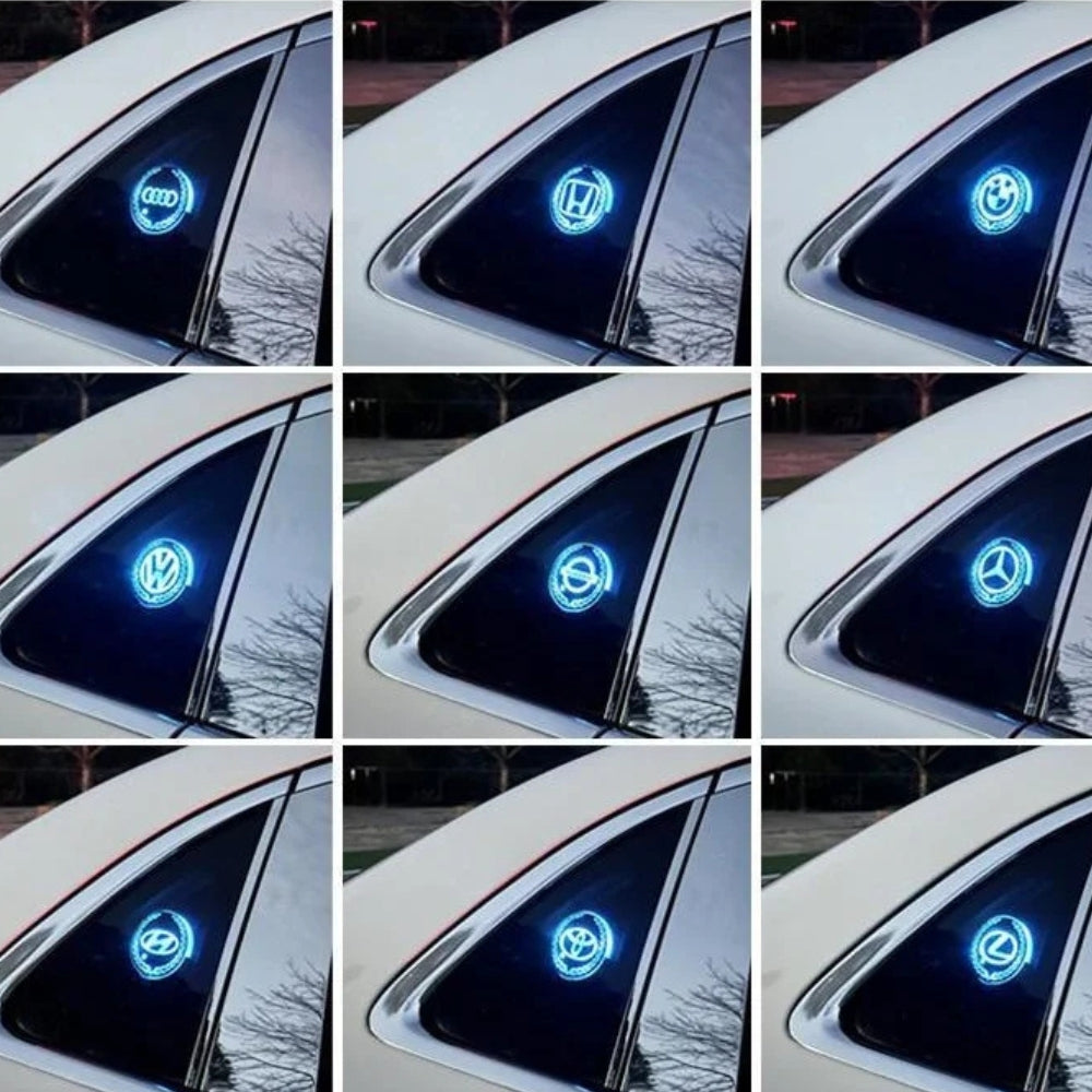 Oppladbart LED-bilmerke – med neonlyseffekt
