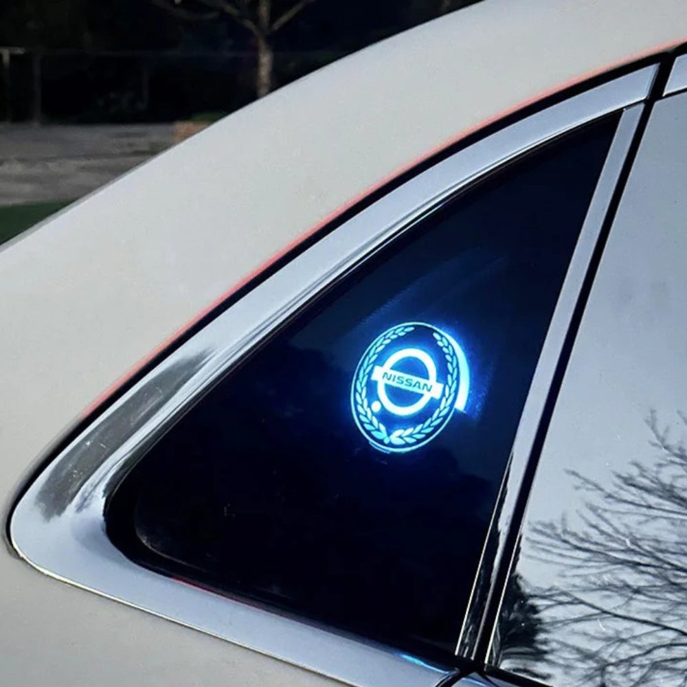 Oppladbart LED-bilmerke – med neonlyseffekt